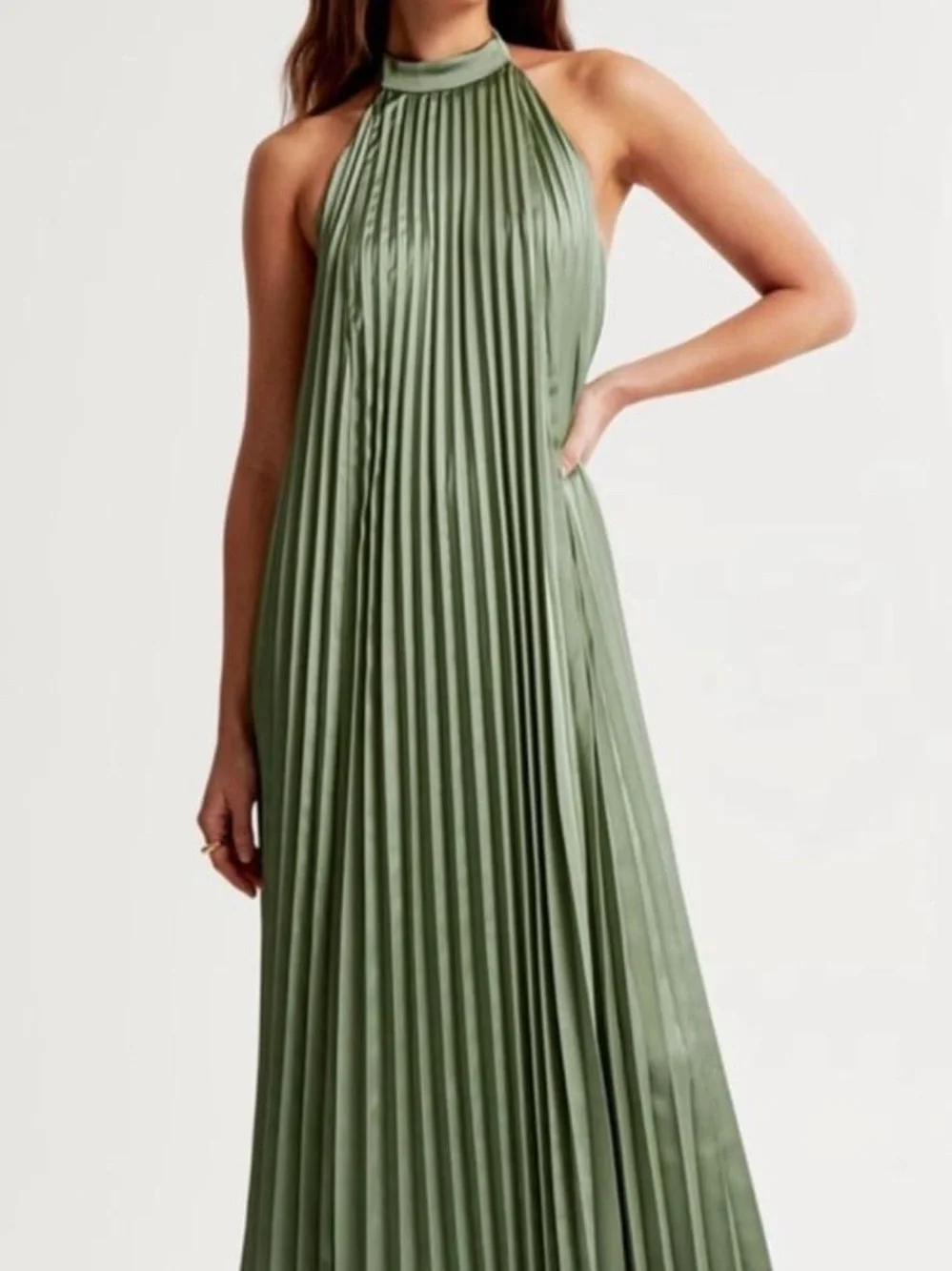 Abercrombie & Fitch Giselle Pleated Trapeze Maxi Dress